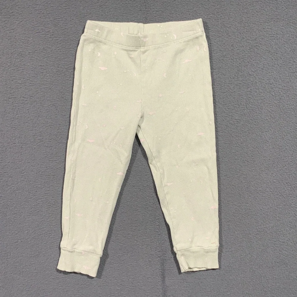 Carters Girls 24m Pajama Set Long Sleeve Top Pants Light Green‎ Thermal